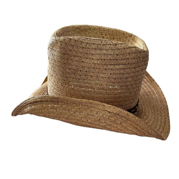 Sheplers Inc Tan Western Cowboy Straw Hat One Size - Picture 2 of 11